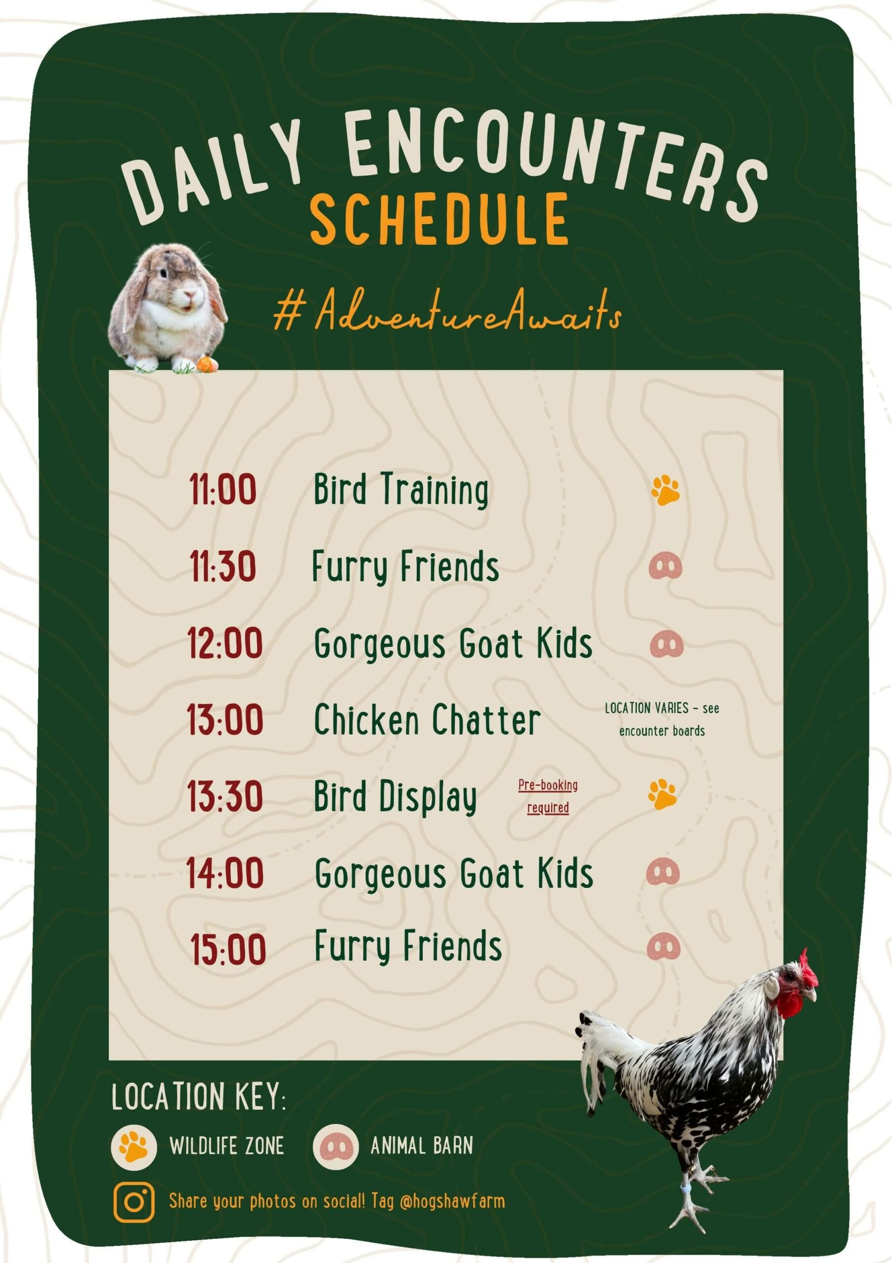 Farm park days out - Autumn animal encounter schedule